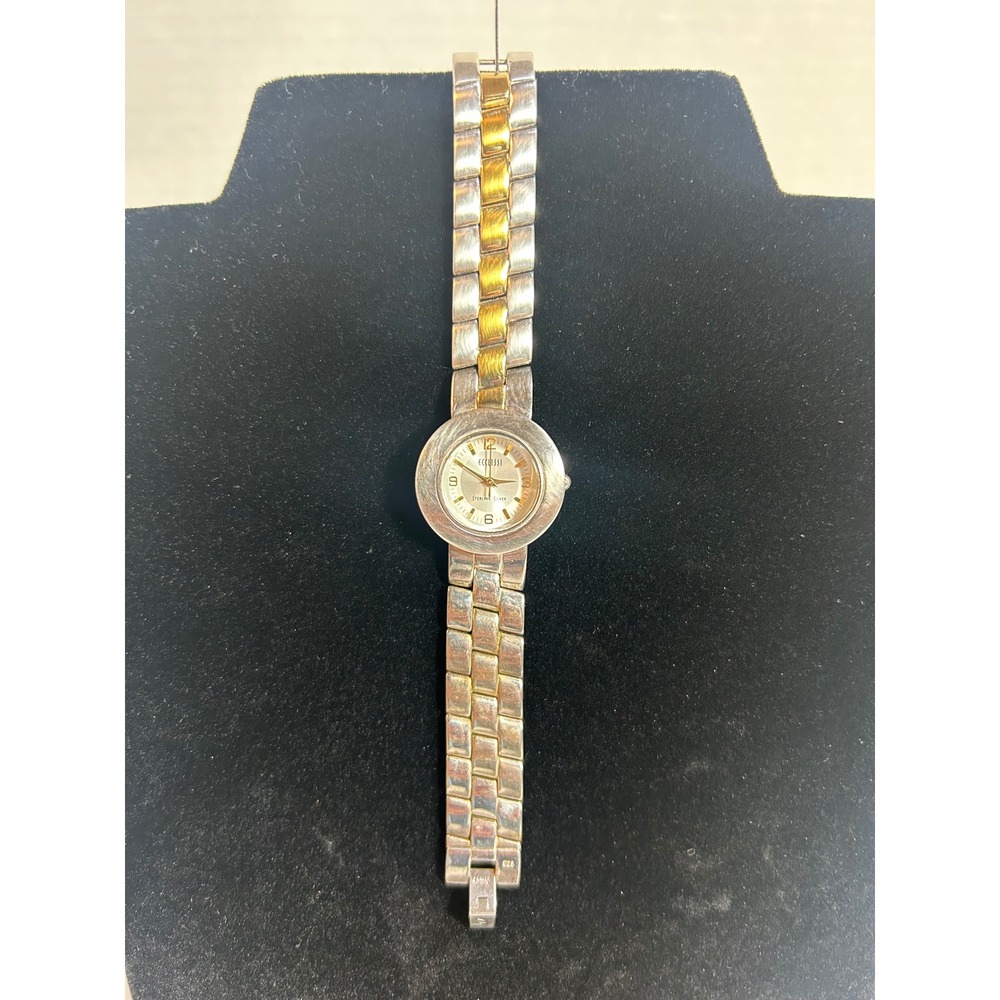 Ecclissi Sterling Silver Two Tone Watch 32250 Japan Quartz Movement